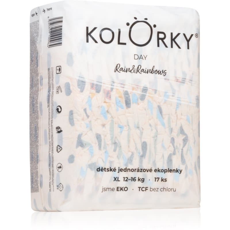 Kolorky Day Rain&Rainbow eco-wegwerpluiers Maat XL 12-16 Kg 17 st