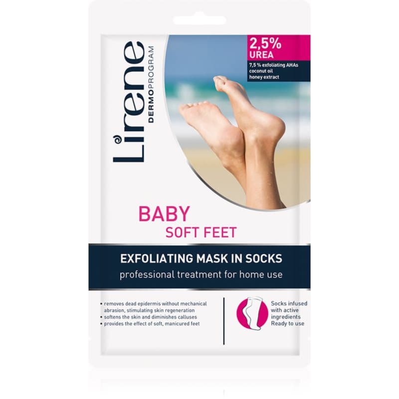 Lirene Foot Care Exfoliërende Sokken voor Verzachten en Hydrateren van Voeten 2,5% Urea 1 paar