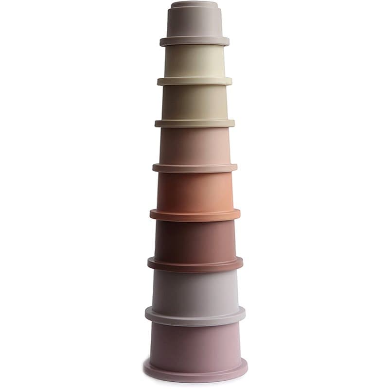 Mushie Stacking Cups Toy Speelgoed 3in1 Petal 8 st