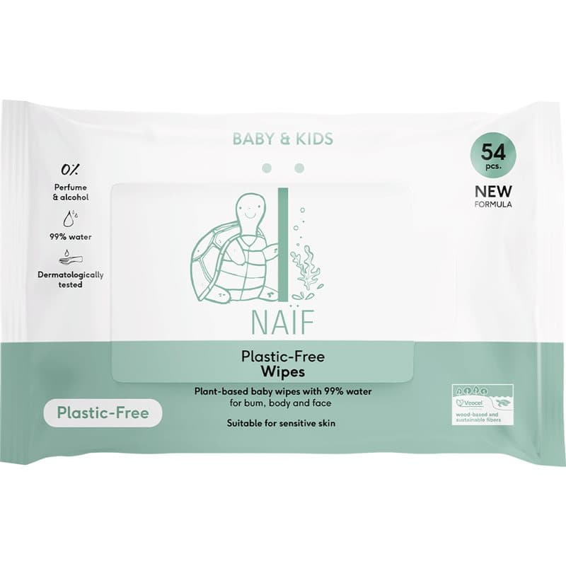 Naif Baby & Kids Plastic Free Wipes Vochtige Doekjes voor Kinderen vanaf Geboorte 54 st