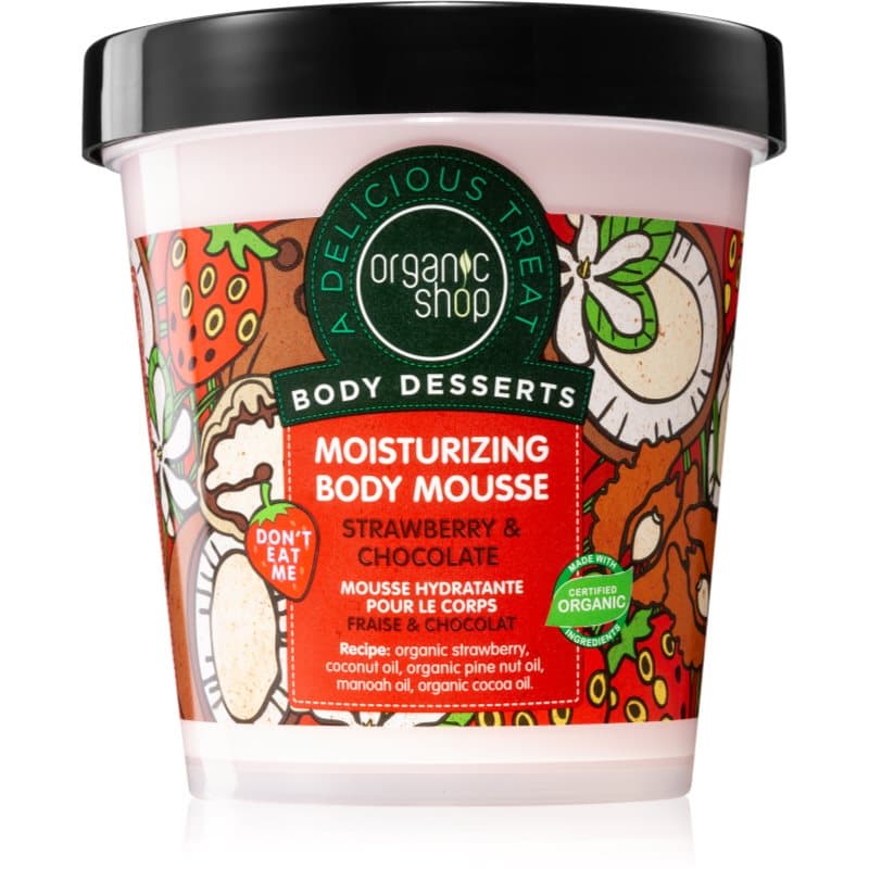 Organic Shop Body Desserts Strawberry & Chocolate Body Mousse met Hydraterende Werking 450 ml