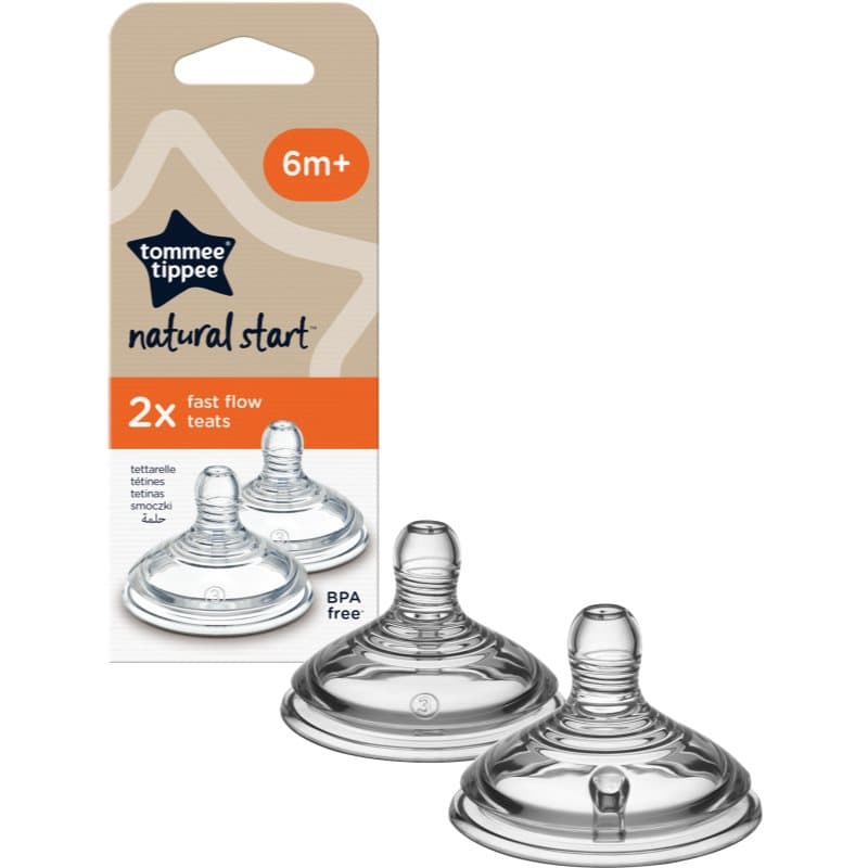 Tommee Tippee Natural Start Anti-Colic Teat flesspeen Fast Flow 6 m+ 2 st