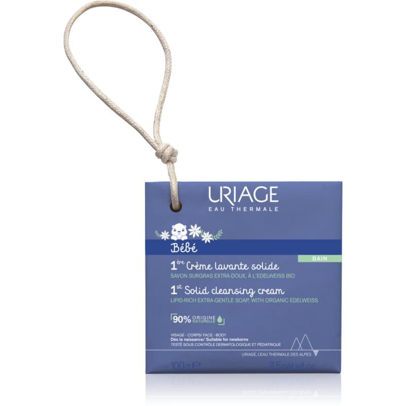 Uriage Bébé 1st Solid Cleansing Cream Crèmige Zeep voor Zachte en Zijdezachte Huid voor Kinderen vanaf Geboorte  100 g