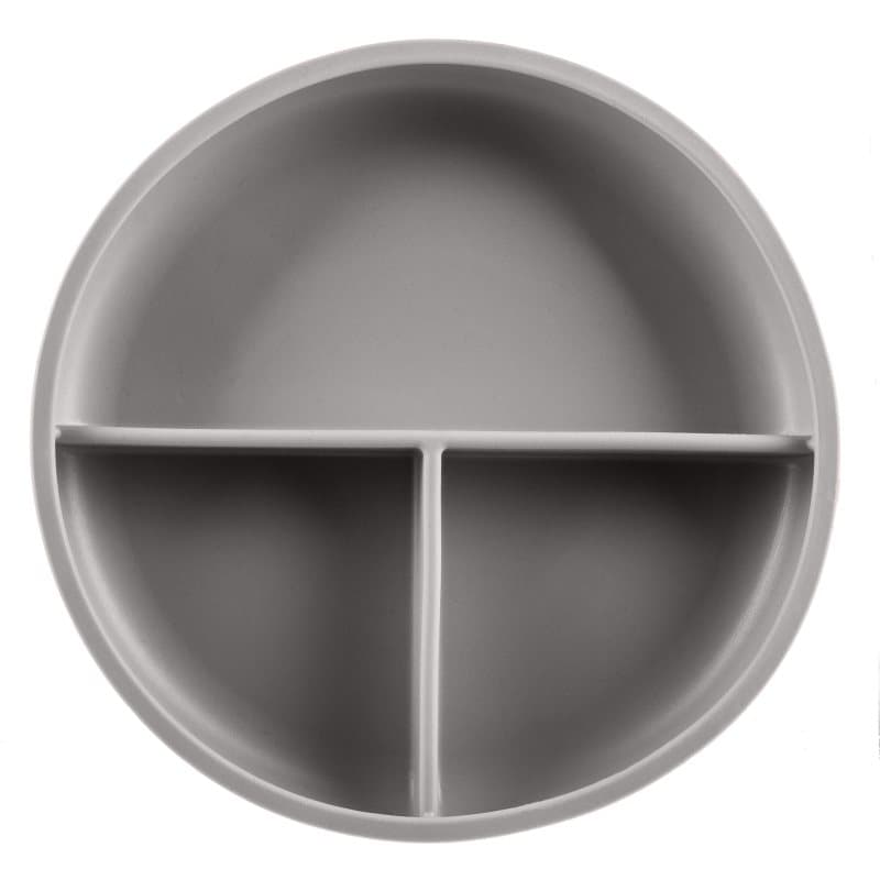 Zopa Silicone Divided Plate bord met vakjes met zuignap Dove Grey 1 st
