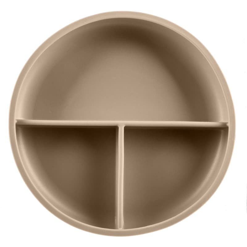 Zopa Silicone Divided Plate bord met vakjes met zuignap Sand Beige 1 st