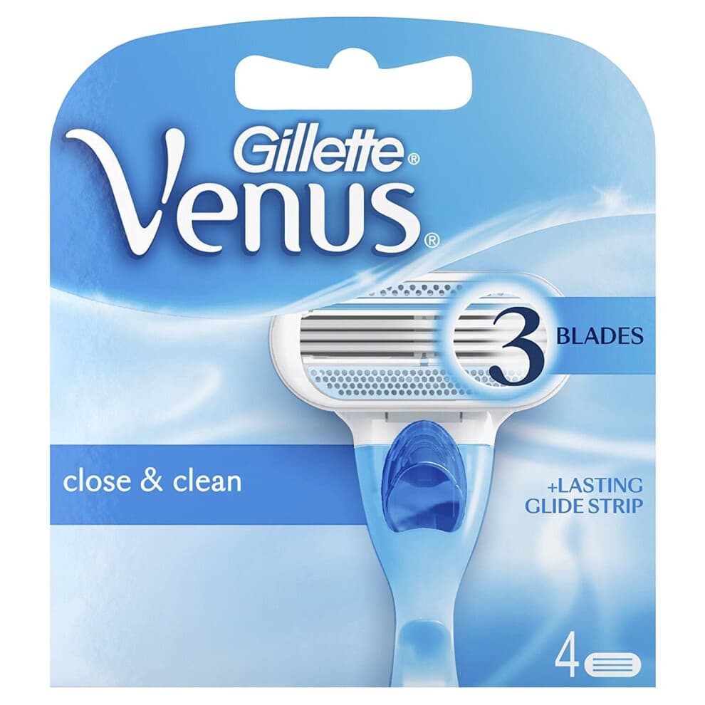 4 x Gillette Venus Original Women's Close &amp; Clean navullingen voor 3 scheermesjes