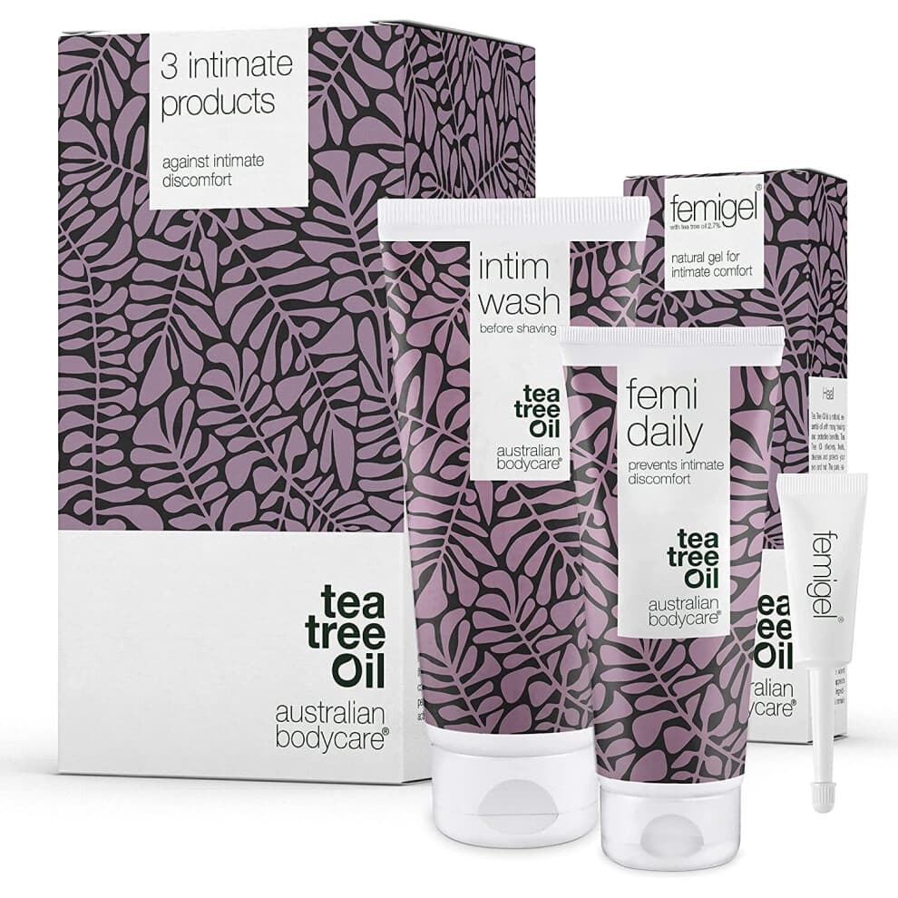 Intimpflege-Set – 3 Intimpflegeprodukte | Hilft, Trockenheit zu reduzieren. Inhalt: Intimduschgel 200 ml + Femi Daily