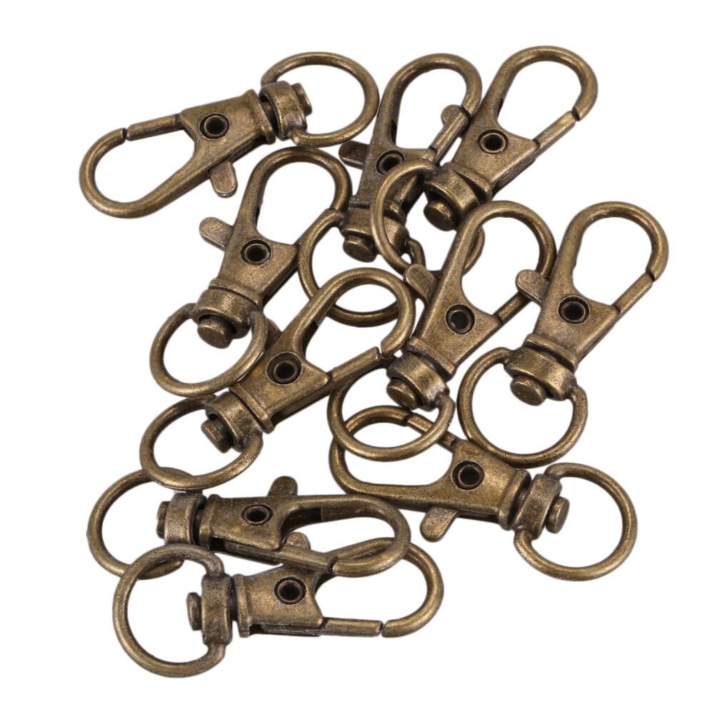 10 stuks metalen sluiting draaibare trekkerclips karabijnhaken sleutelhanger tassen doe-het-zelf knutsel koper
