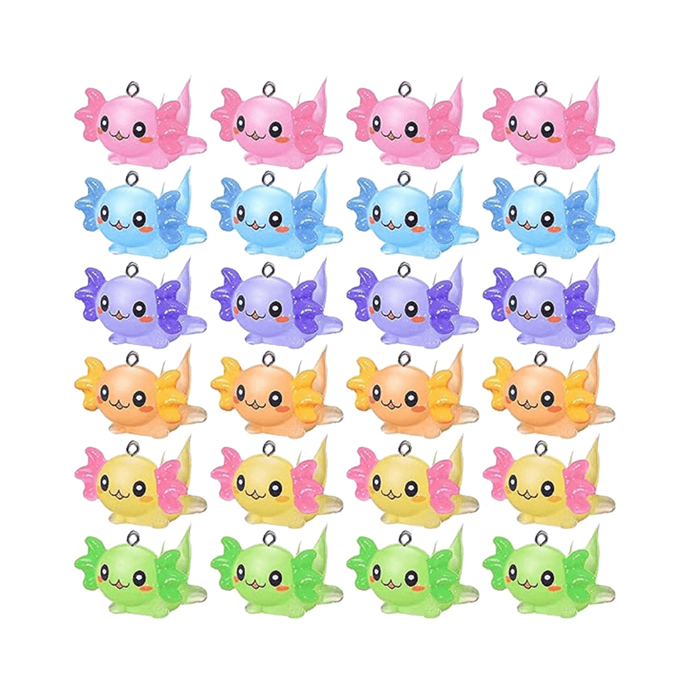24 STUKS Dierenbedels Axolotl Hars voor het Maken van Sieraden Kleine Dierenfiguren Miniatuur Ornament