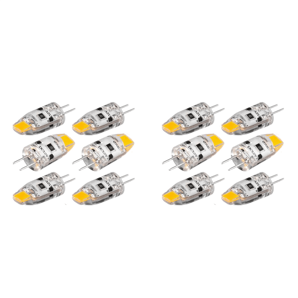 12PCS G4 LED-lamp 12V DC dimbaar COB 1,5W 360 graden stralingshoek ter vervanging van 15W halogeenlamp (warm wit)