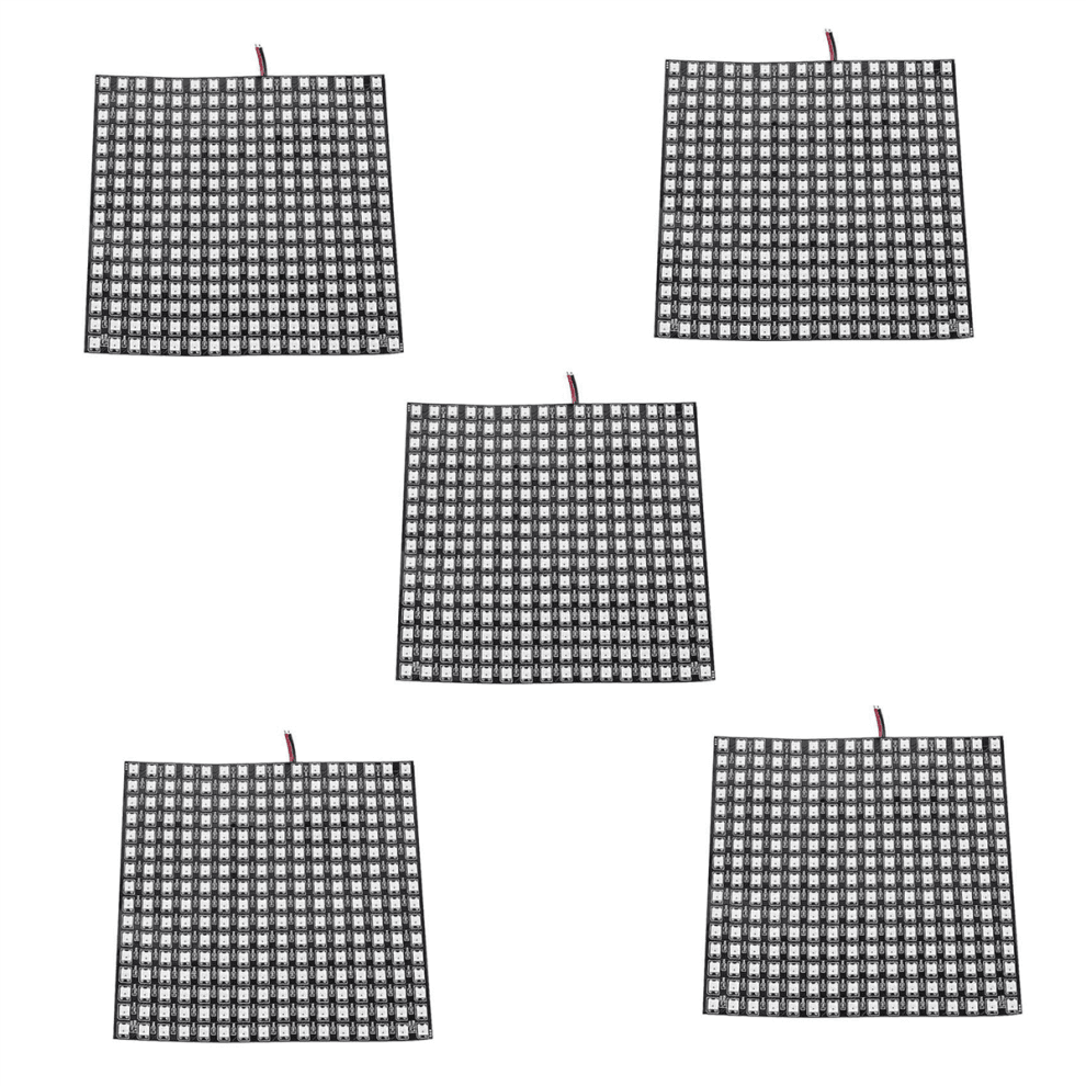 5X WS2812B LED RGB flexibel pixelpaneel 16X16 individueel adresseerbare lichtmodule matrixscherm