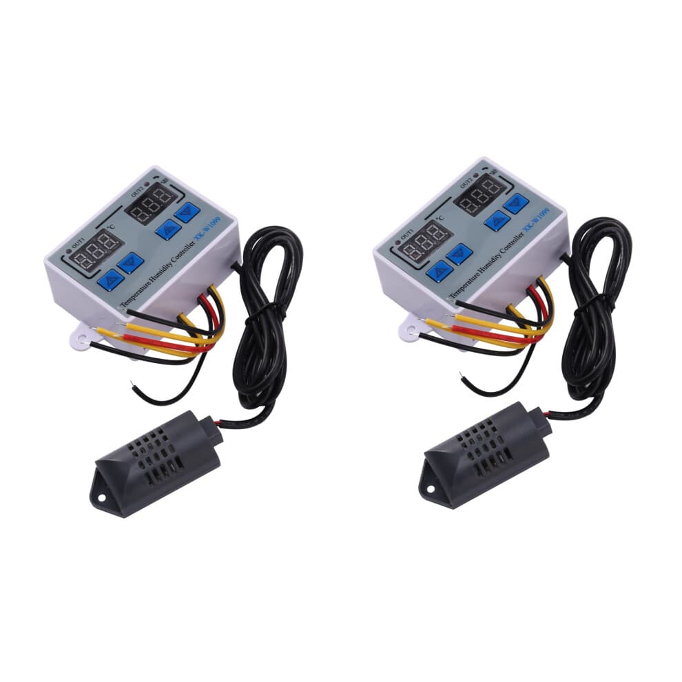 2X XK-W1099 Dubbele digitale thermostaat-hygrostaat-eierbroedmachine-temperatuur-vochtigheidsregelaar-regelaar 110V-220V