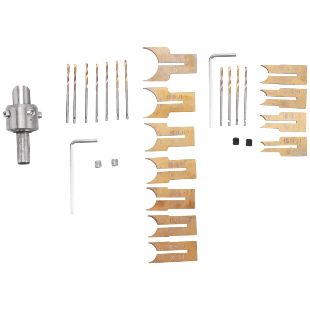 24 stuks metalen kogelmes houtbewerkingsgereedschap houten kralen boor roterende kralen mal 6-25 mm