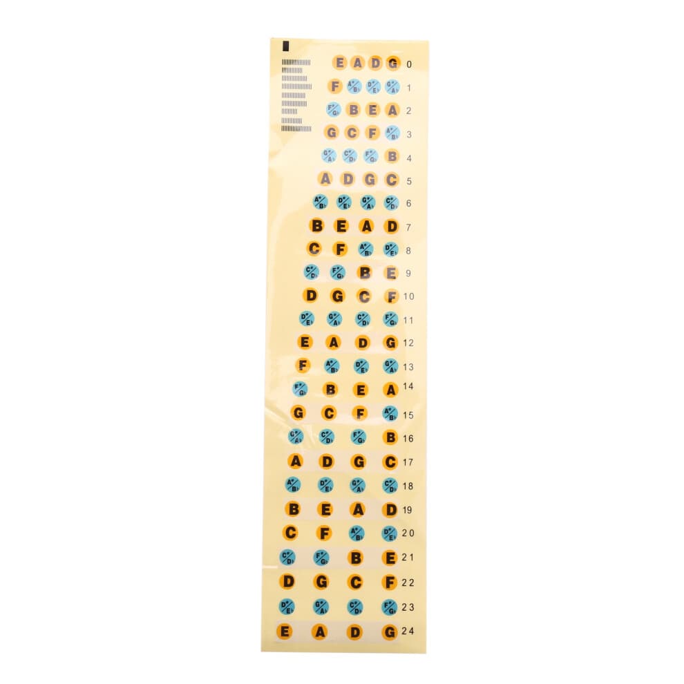 Gitaar Fretboard Noot Decals Toets Frets Kaart Sticker voor Beginner Leerling Oefen Fit 4 Snaren Basgitaar (Bas-Multicolor)