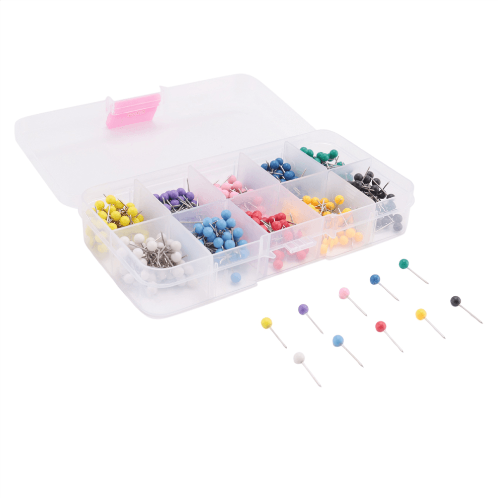 Kaartspijkers Push Pins Plastic met Stalen Punt, 4mm, 500 Stuks