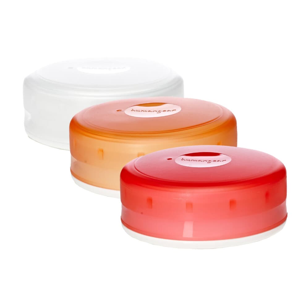humangear GoTubb | Harde bak | Gemakkelijk te openen | Voedselveilig materiaal Helder/Oranje/Rood Medium