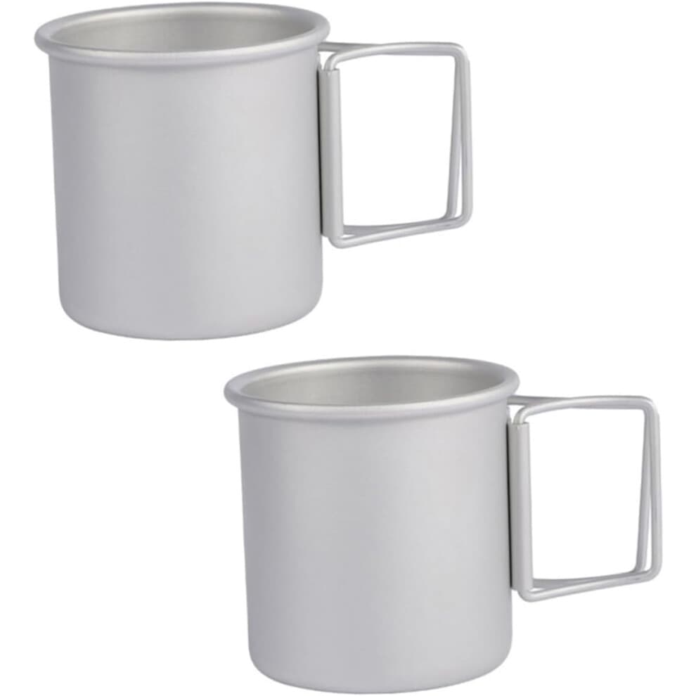 2 stuks lichtgewicht opvouwbare kampeerdrinkbekers van legering, draagbare watermokken voor buitenactiviteiten, compact en duurzaam ontwerp