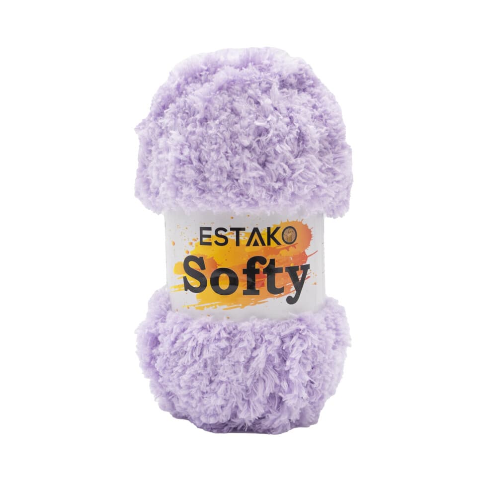 Estako Softy 100% Polyester Fluffy Chunky Bulky Weight #5 Yarn 3.52 oz (100 gr) 98 Yds (90 m) (9630 - Lilac)