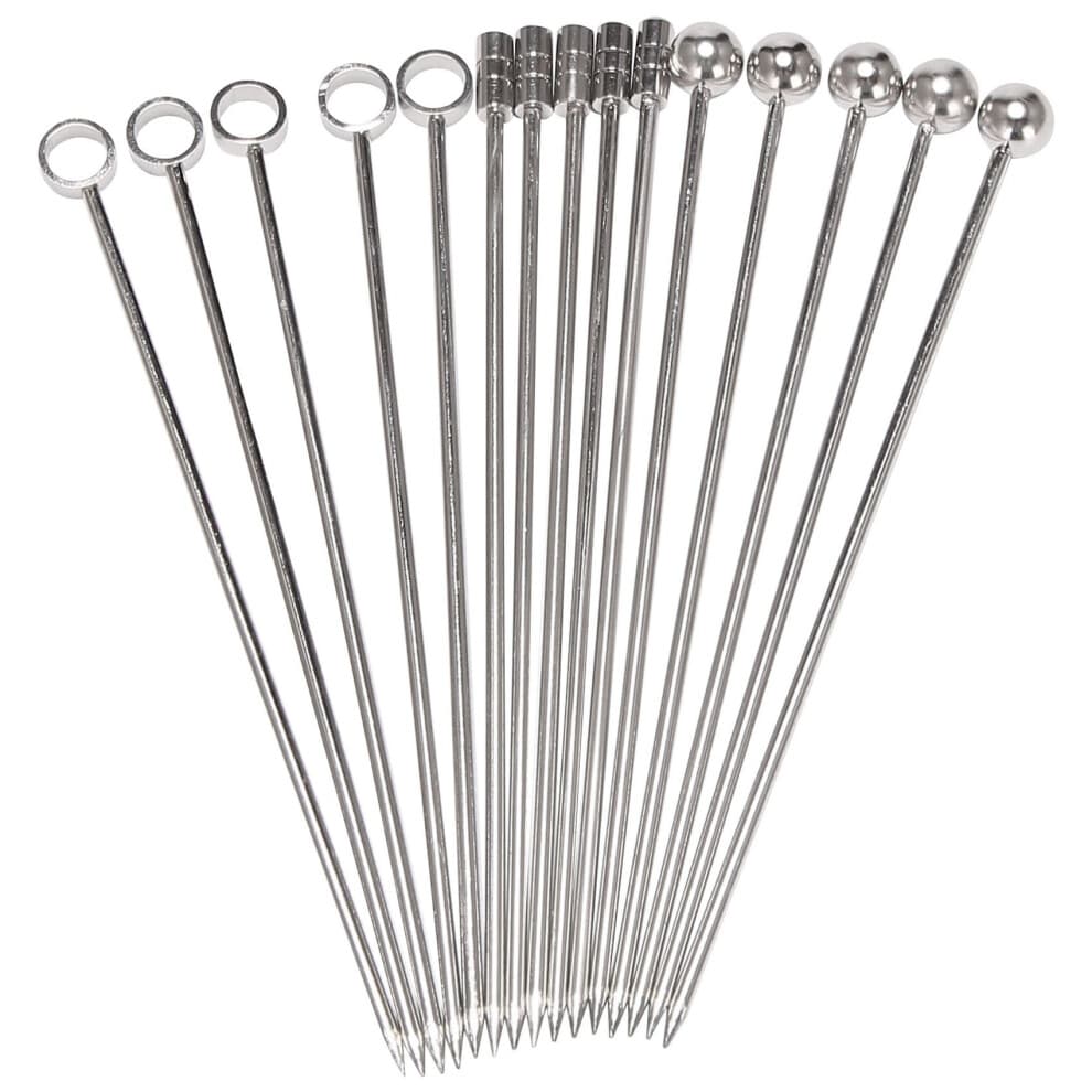 Set cocktailprikkers van roestvrij staal (15 stuks)