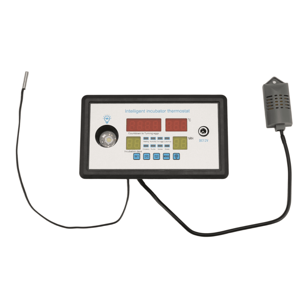 ZFX-W9002 Slimme thermostaat Digitale temperatuur-vochtigheidsregeling Broedmachine 360 graden Automatische eierdraaiing 12V