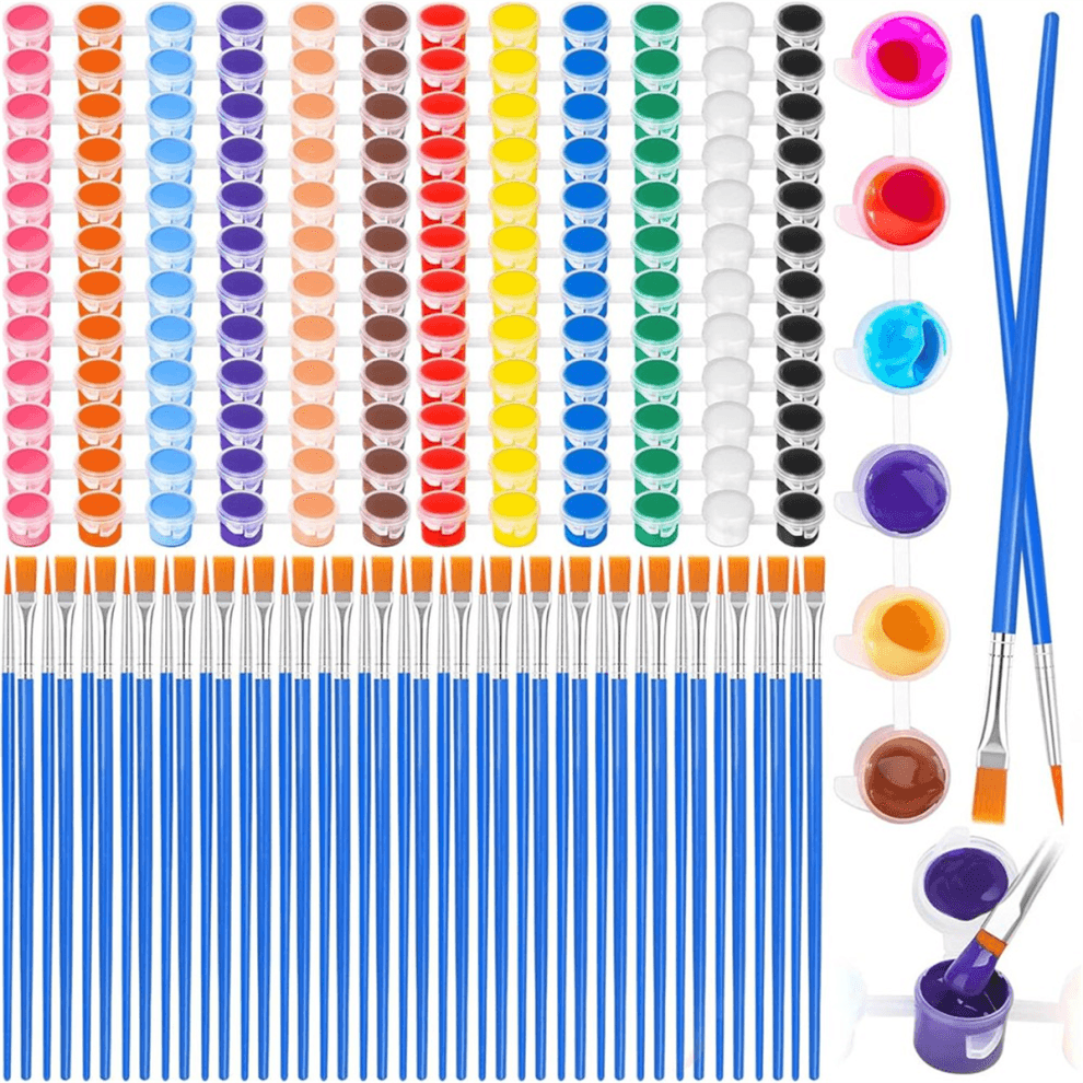 Mini acrylverfset voor knutselen, 12 kleuren individuele kleiknutsels verjaardagsfeestjes Sip & Night