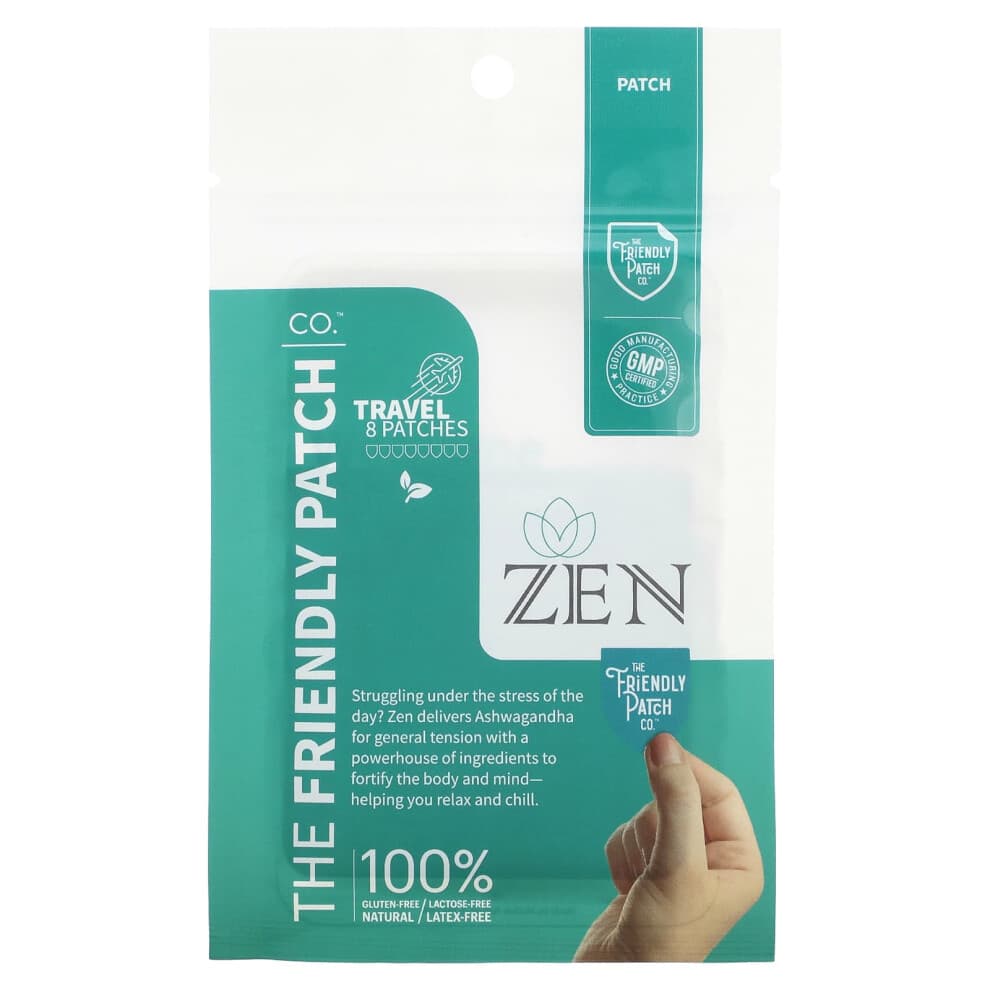 The Friendly Patch - Ontspan & Laat Los met Ashwagandha, Gaba & Gotu Kola - Voorheen Zen Patches 8-pack