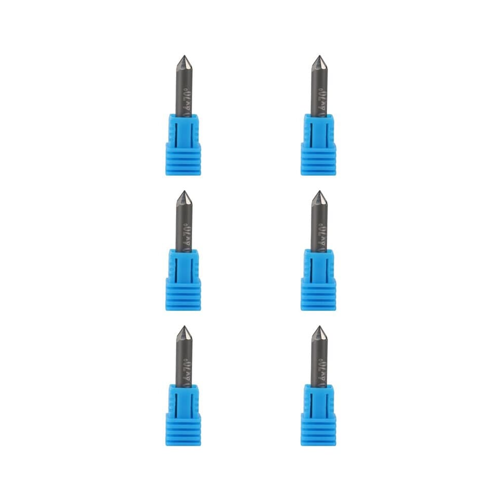 6X PCD Diamantgravure Bits Graveur CNC Carving Tools Steencarbide Frees op Granietmarmer D6XL40X70DegreeX0.4