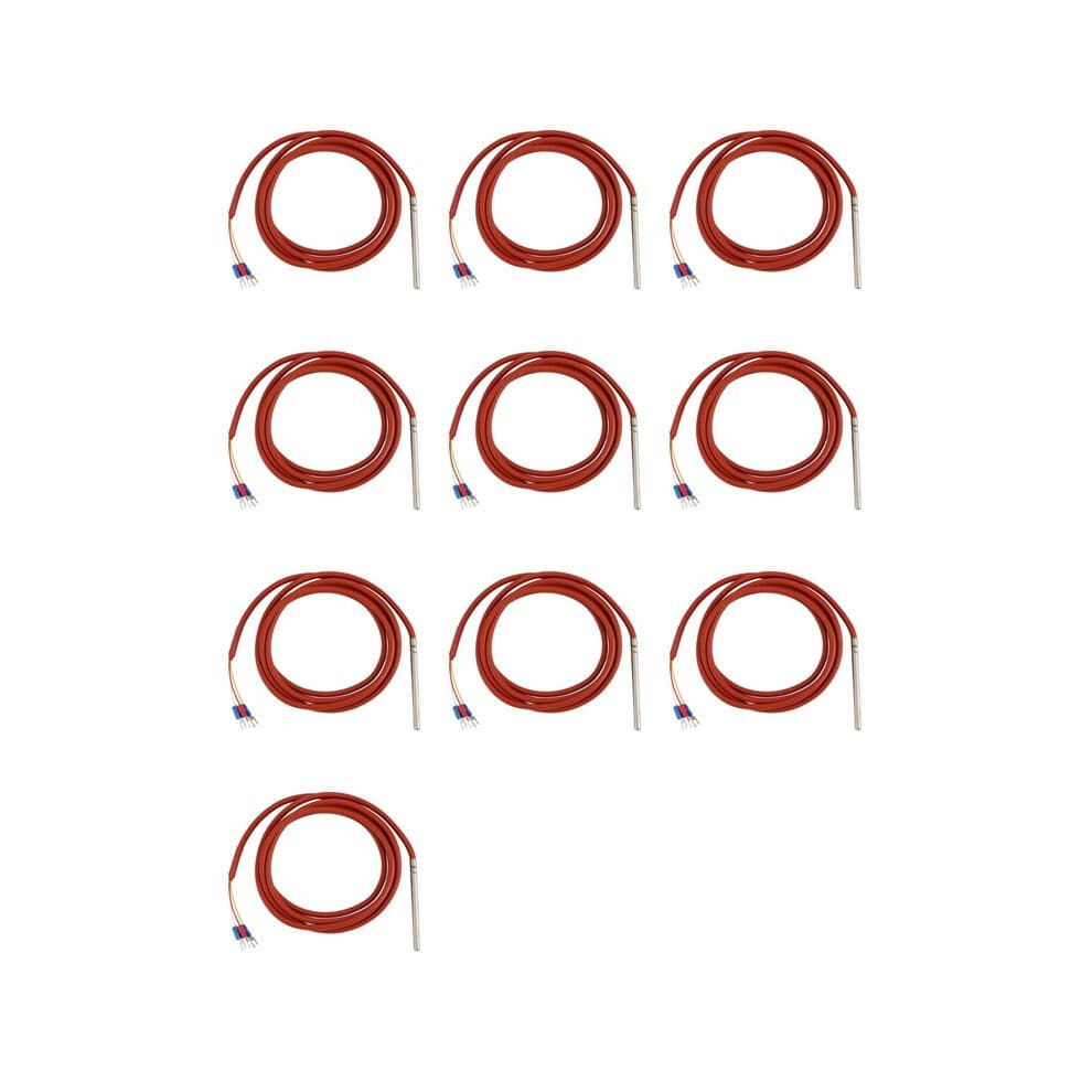 10X PT100 RTD-Temperatuursensor 6 mm X 80 mm Klasse B 2M Siliconengel Gecoate Draad Platinabestendig Pt 100 Roestvrij Staal