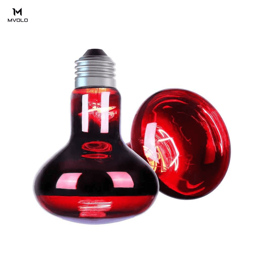 Mvolo Infrarood Bulb 300W E27 2-Pack - IR-A Warmtetherapie voor Spieren en Gewrichten - Enkele en Dubbele Kop - Infraroodtherapie - 2 Jaar Garantie