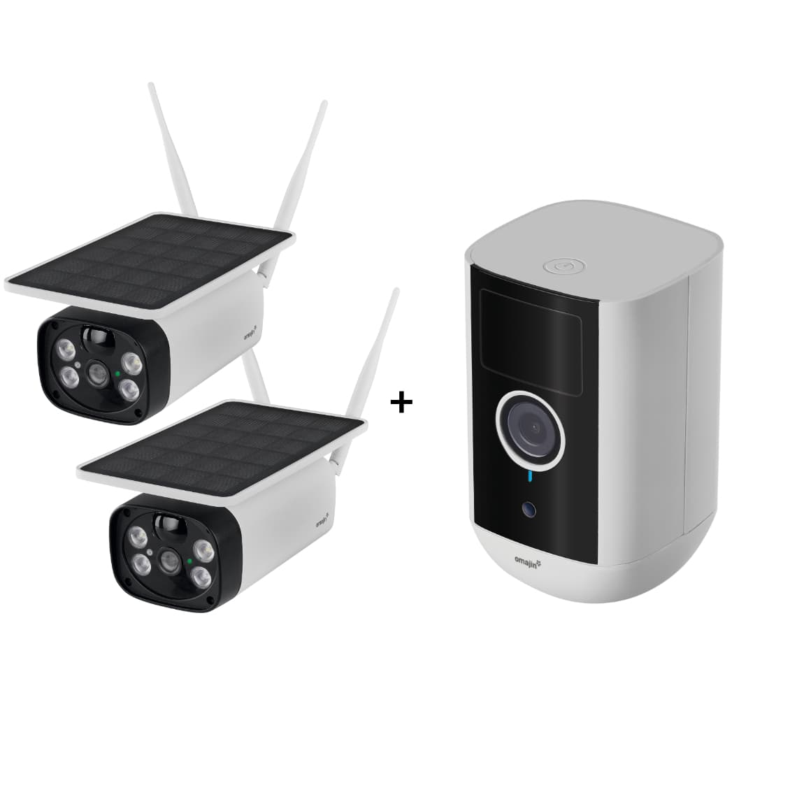 omajin - Solar Camera 2-pack + Draadloze Beveiligingscamera