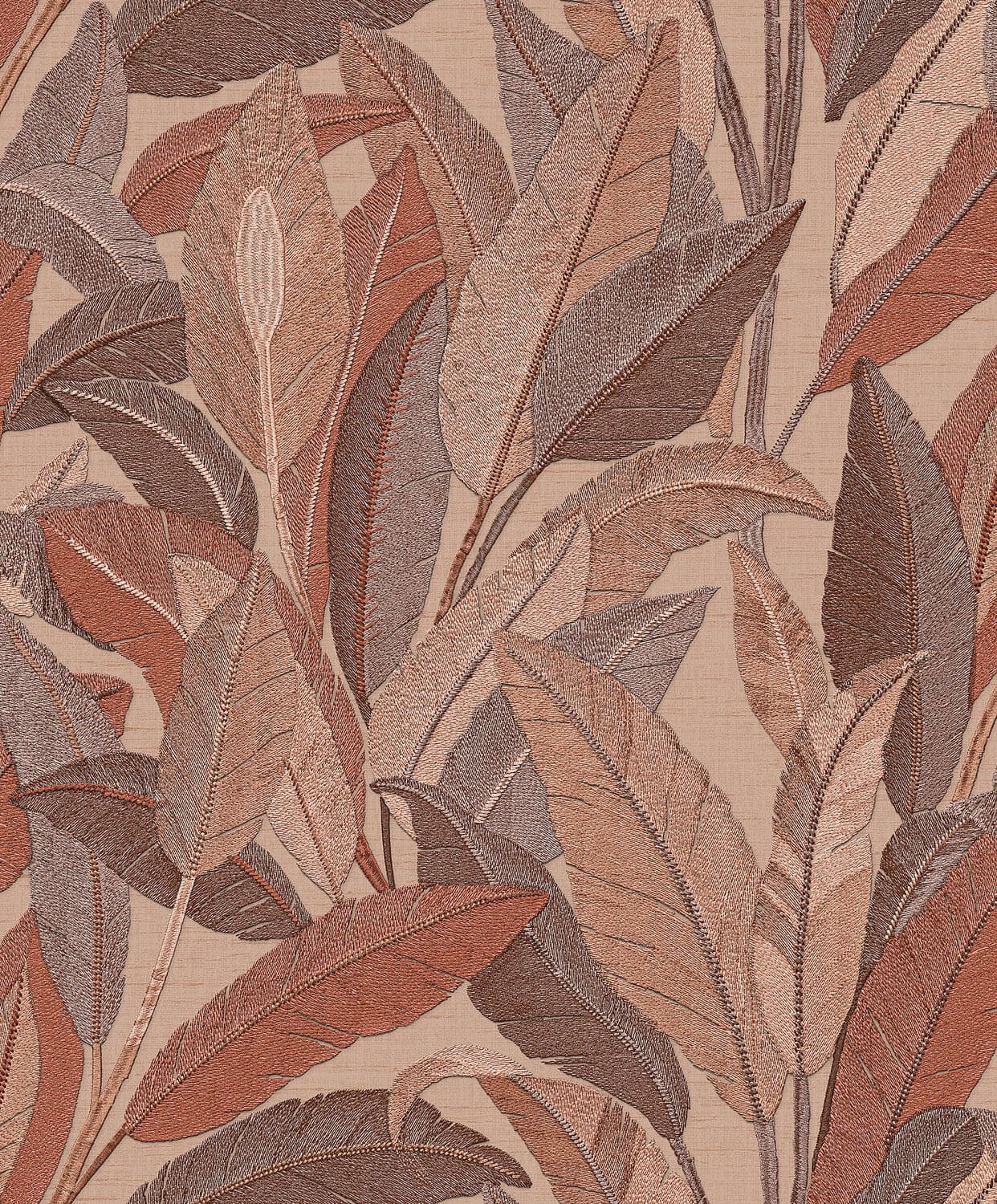 Dutch Renaissance 2 - RE521055 - Embroidered leaves rust