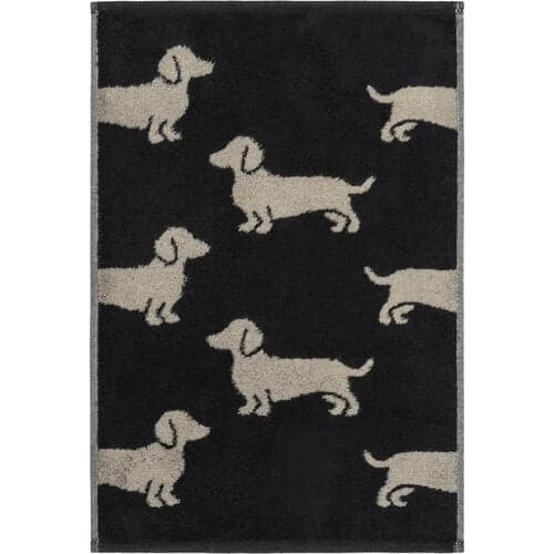 Cawö Cawo We love Dogs gemustert 6246 Gastendoekje 30x50 schwarz/beige