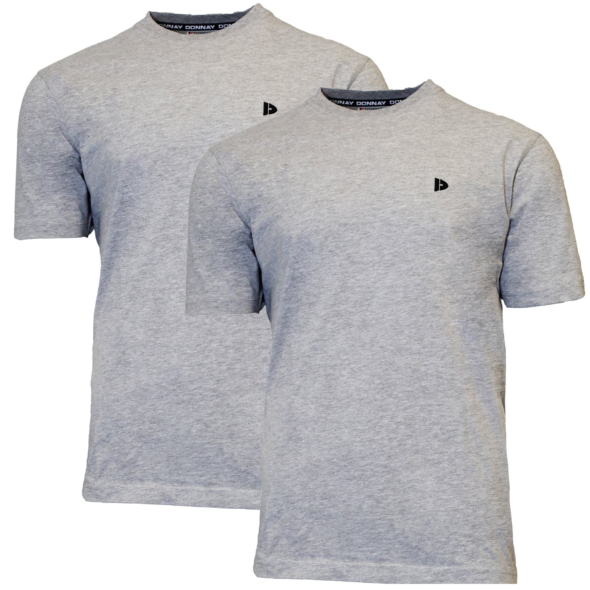 Donnay Donnay Heren - 2-Pack - T-Shirt Vince - Lichtgrijs gemêleerd