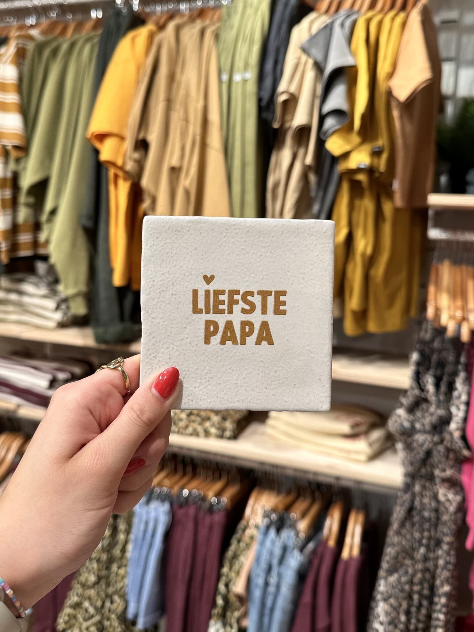 Studio Meuk - Tegeltje – Liefste papa – Wit/Goud
