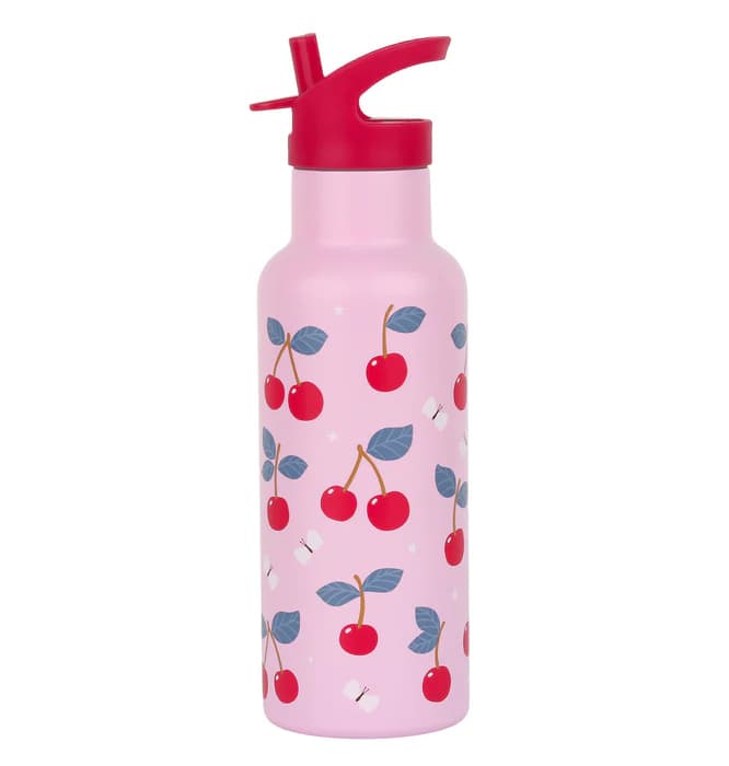 A Little Lovely Company - XL RVS drinkfles – Kersen