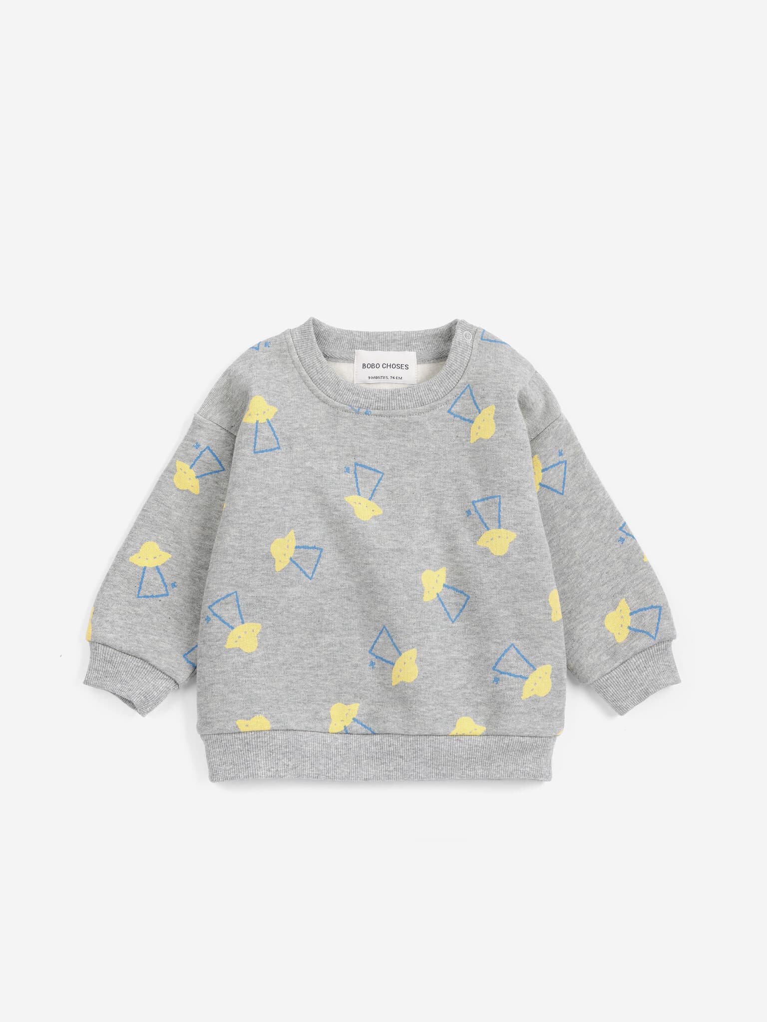 Bobo Choses - Pixel abduction all over sweatshirt - Light heather grey