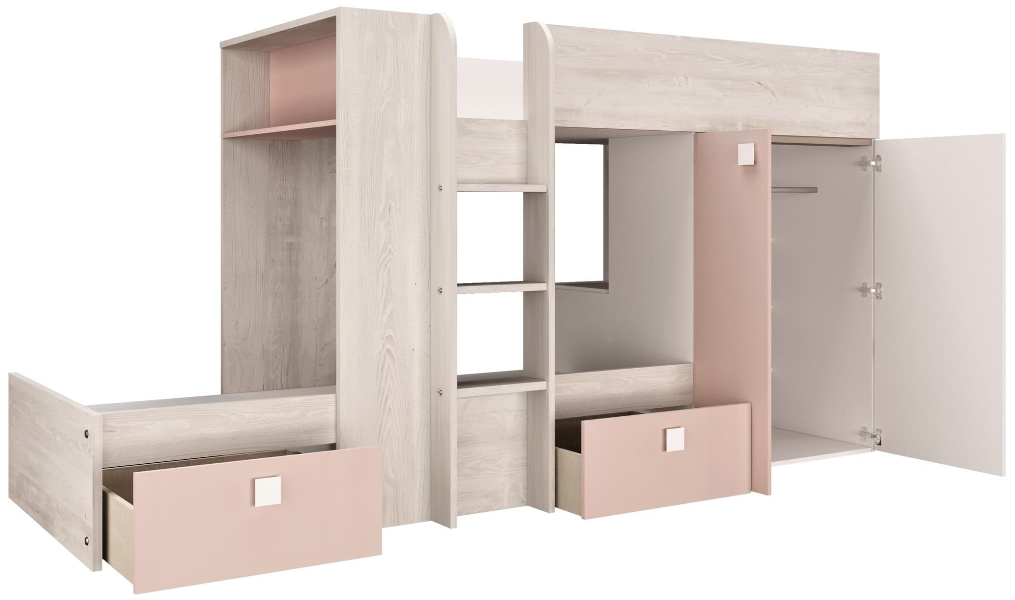 Stapelbed Maxim Antiek Roze- 90x200 cm