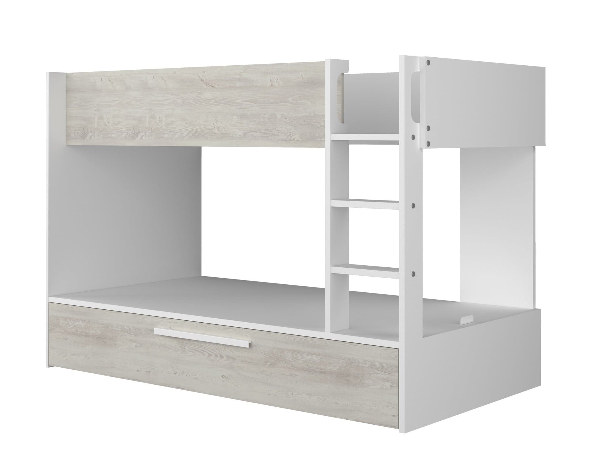 Stapelbed Jules grijs eiken met slaaplade