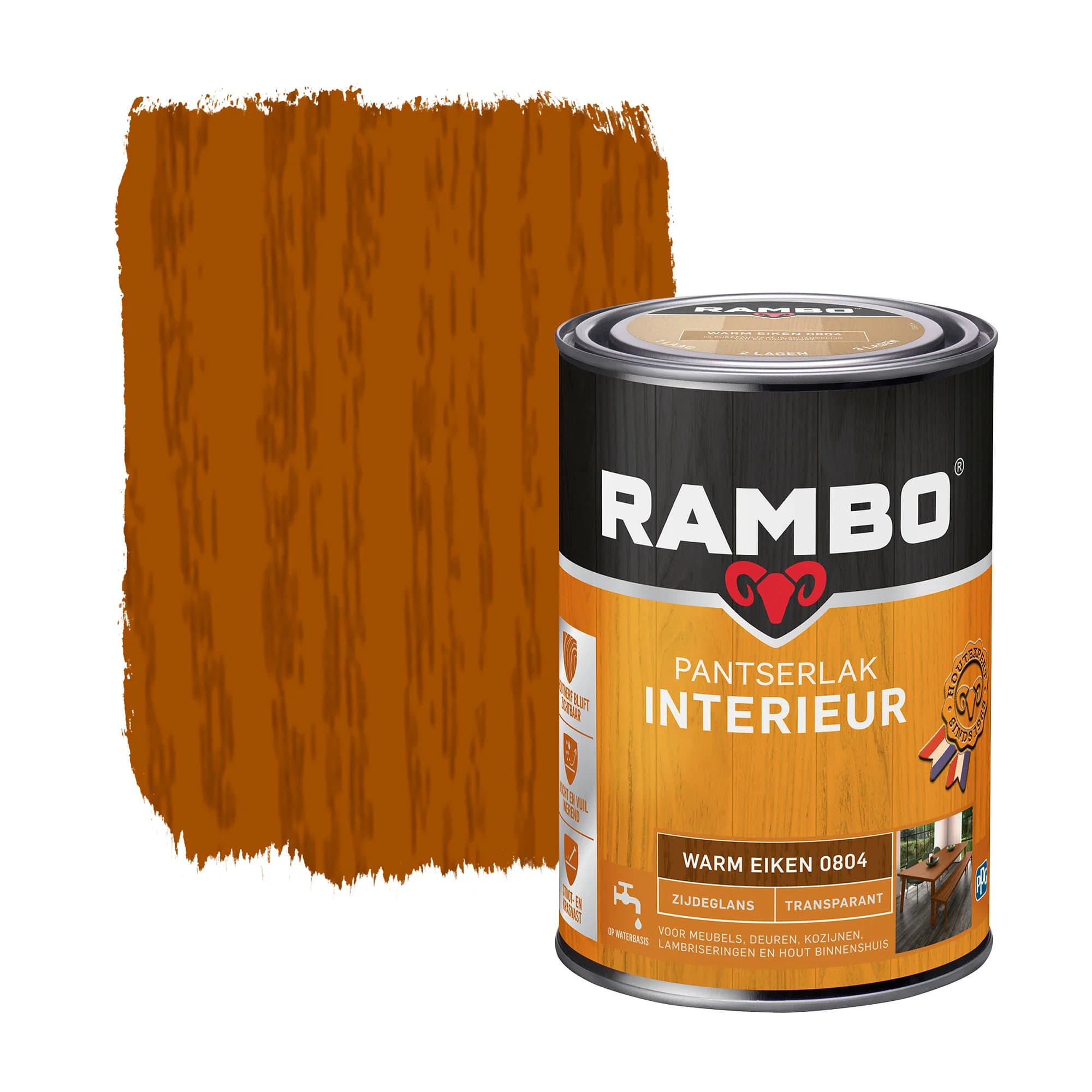 Pantserlak Interieur Transparant Zijdeglans Warm Eiken 0804 | 1,25 LTR