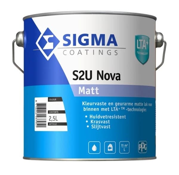 S2U Nova Matt | Matte Lakverf Binnen | 2,5 LTR | Kleur