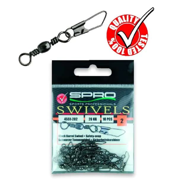 SPRO Spro Barrel Swivel + Safety Snap 16 5kg