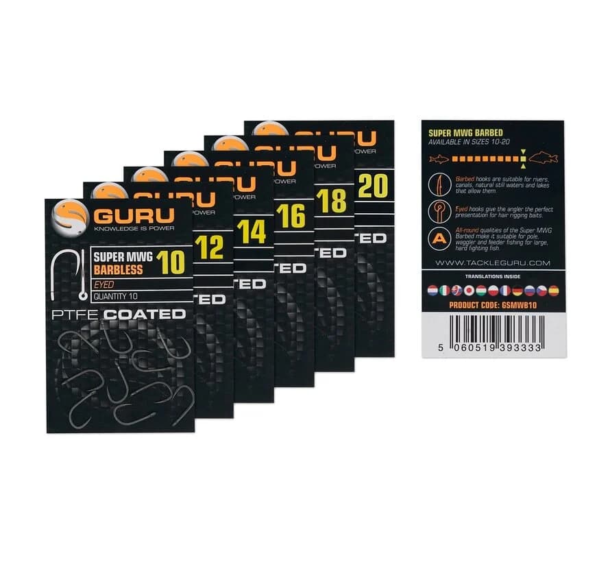 Guru Guru Super MWG Hook Size 10 (Barbless/Eyed)