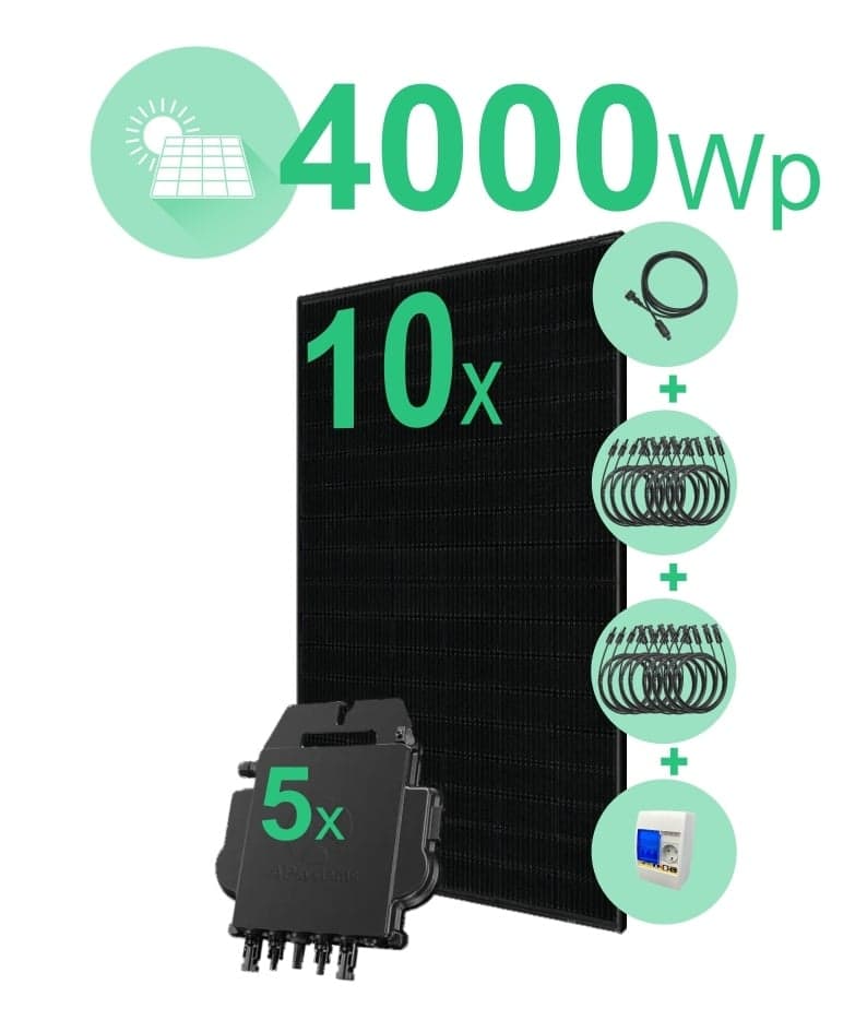 10 zonnepanelen met pv-verdeler - 4000Wp set - 5x600W micro omvormer