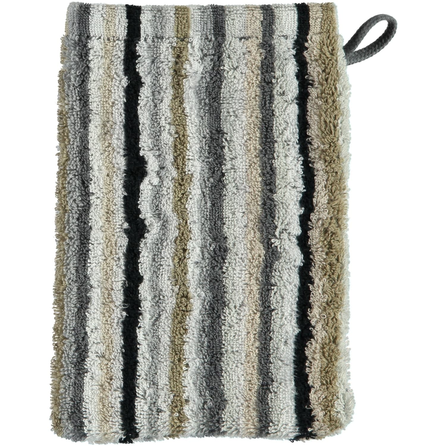 Cawö Cawö Lifestyle Streifen Washandje 7048 Kiezelsteen-37 16x22