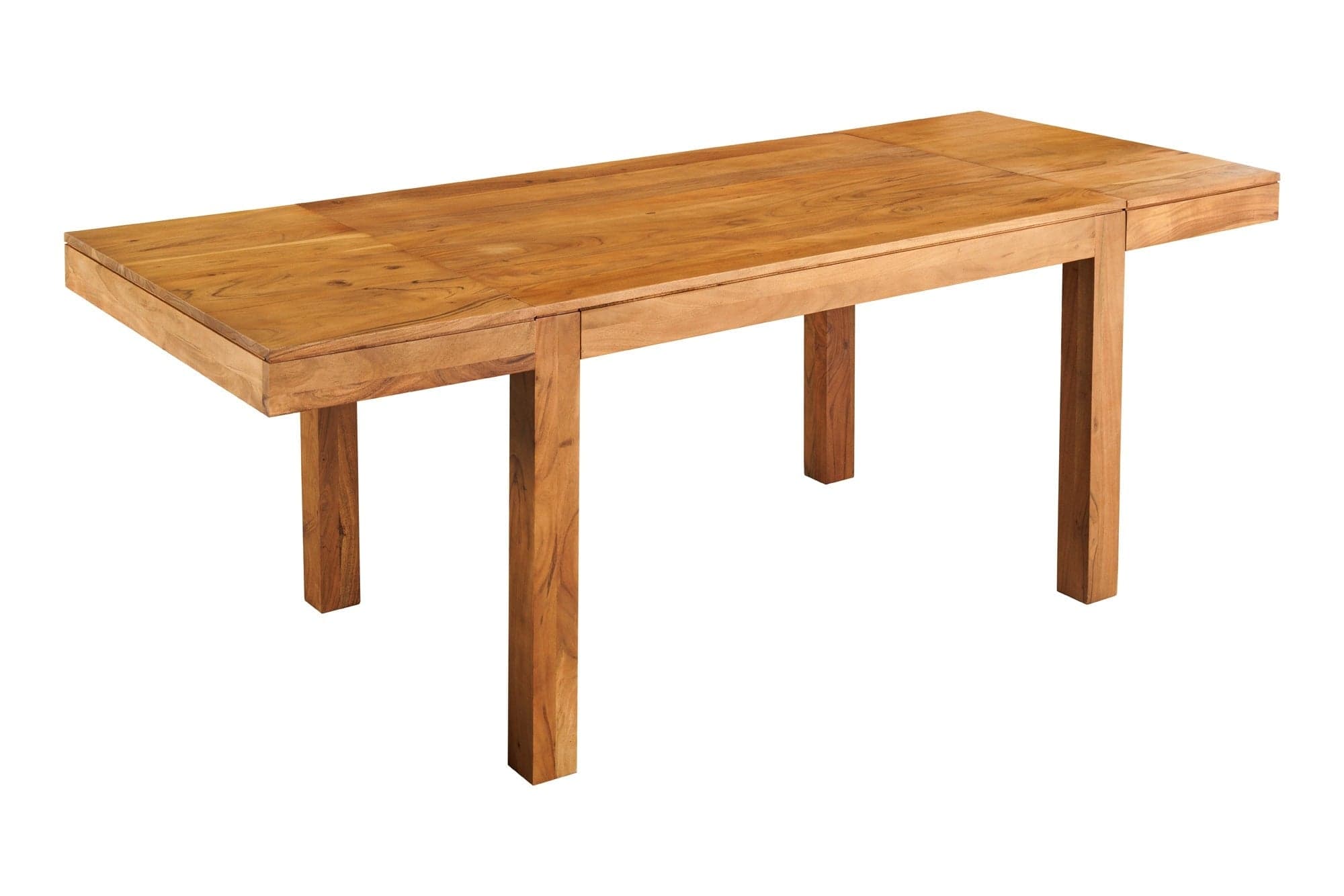 Eettafel PURE 120-200 cm uitschuifbaar, acaciahout 95 mm, natuurlijke honingkleurige afwerking - 47097