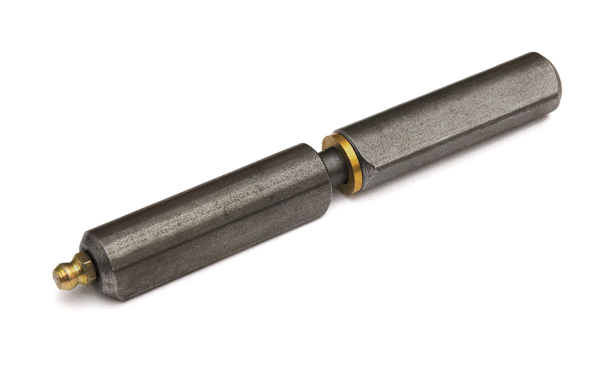 Aanlaspaumelles met smeernippel 180x22 mm en stalen pen met messing ring/ 12 stuks