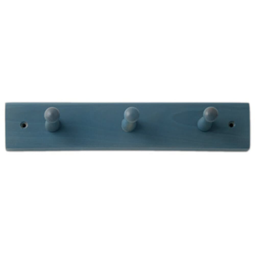 Blauwe Plankkapstok beuk met 3 haken 320 mm breed