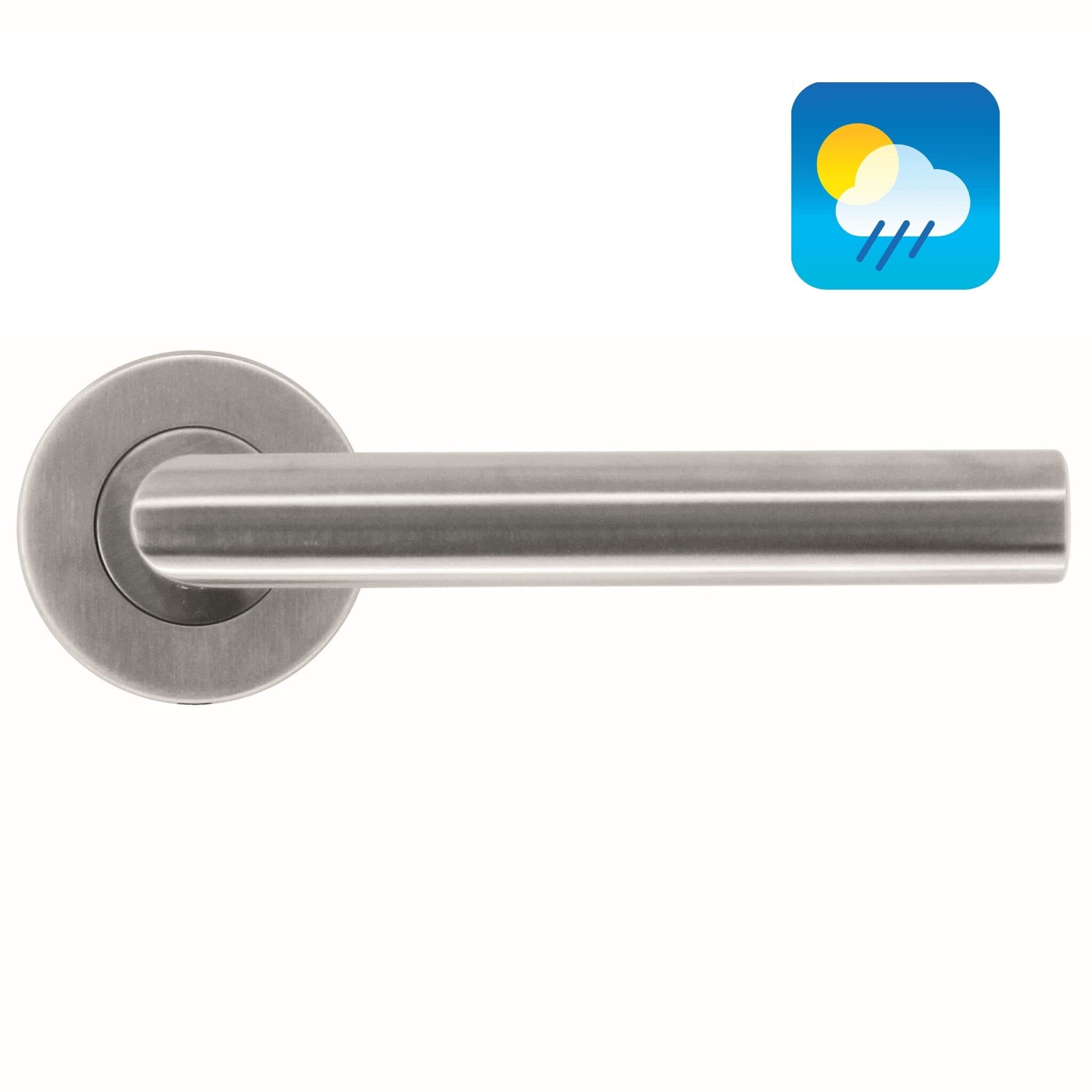 RVS deurkrukken "Flat" I-Shape 19 mm ook voor buiten