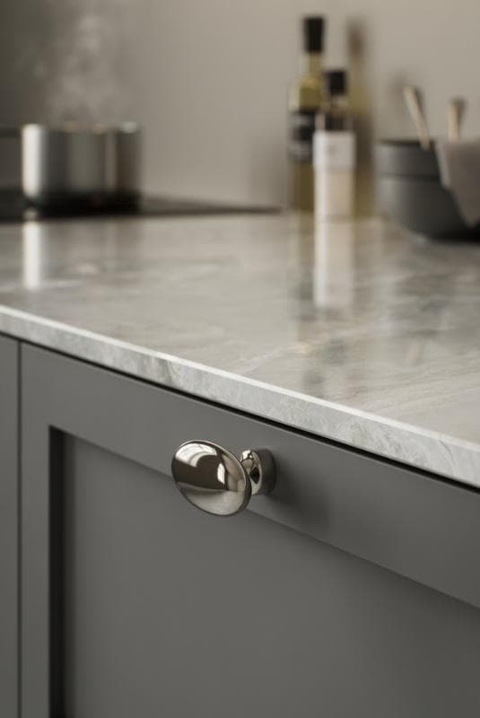 Furnipart ovale meubelknop BARON T - Glanzend nikkel