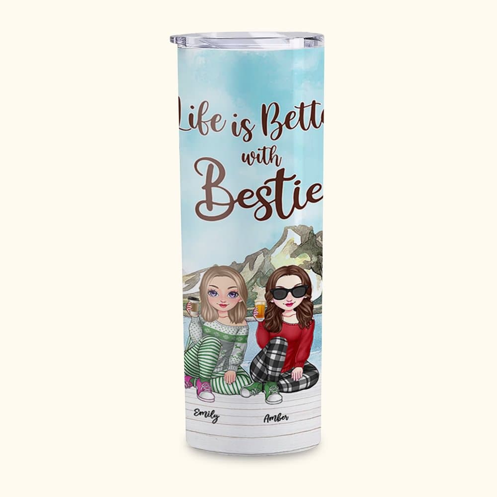Gepersonaliseerd Bestie Quotes Het Leven Is Beter Met Besties Recht Mager Cadeau voor Zus